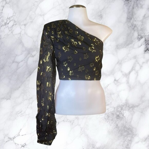 DUNDAS xREVOLVE Stella One Shoulder Top - Black - Picture 2 of 12